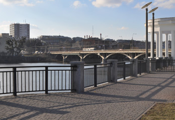 the river embankment in the city