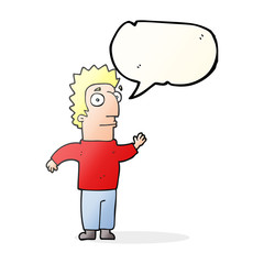 speech bubble cartoon man waving