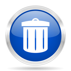 recycle blue silver metallic metallic chrome web circle glossy icon