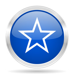 star blue silver metallic metallic chrome web circle glossy icon