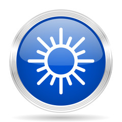 sun blue silver metallic metallic chrome web circle glossy icon