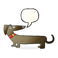 speech bubble cartoon sausage dog