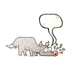 speech bubble cartoon dog sniffing