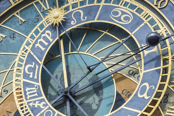 Fototapeta na wymiar Detail of the Prague Astronomical Clock (Orloj) in the Old Town