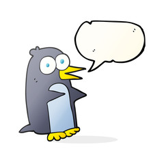speech bubble cartoon penguin