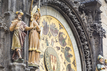 Obraz premium Detail of the Prague Astronomical Clock (Orloj) in the Old Town