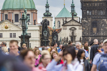 PRAGUE, CZECH REPUBLIC SEPTEMBER 19: Charles Bridge in Prague, t