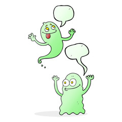 speech bubble cartoon ghosts