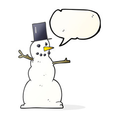 speech bubble cartoon snowman