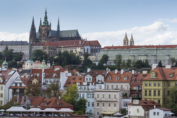 Fototapeta na wymiar View on Prague castle from Charles Bridge