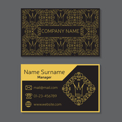 Business card. Vector editable template include front and back s