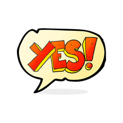speech bubble cartoon yes symbol