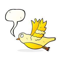 speech bubble cartoon bird flying