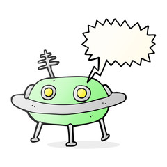 speech bubble cartoon alien spaceship