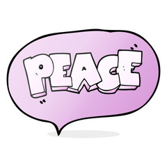 speech bubble cartoon word peace