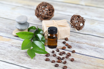 Bottle of essential oil. Aromatherapy.