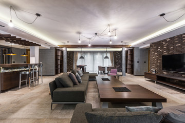 Luxury villa living room interior