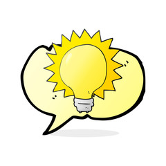 speech bubble cartoon light bulb