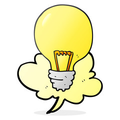 speech bubble cartoon light bulb