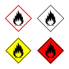flammable sign set