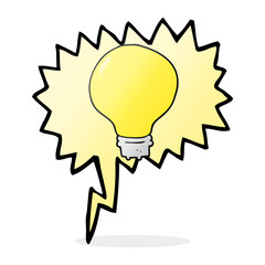 speech bubble cartoon light bulb