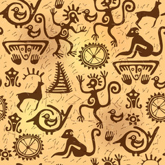 Seamless pattern ancient old