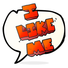 speech bubble cartoon i like me symbol