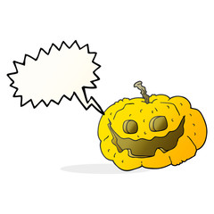 speech bubble cartoon halloween pumpkin