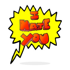 I hate you speech bubble cartoon symbol