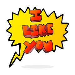 I like you speech bubble cartoon symbol