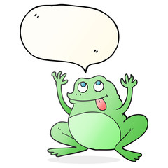 Naklejka premium funny speech bubble cartoon frog