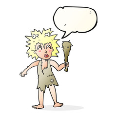 speech bubble cartoon cave woman
