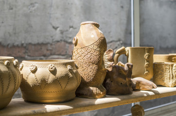 Pottery in the Window
