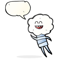 speech bubble cartoon cute cloud head creature