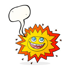 happy speech bubble cartoon sun