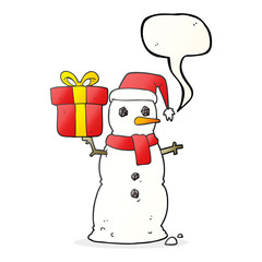 speech bubble cartoon snowman