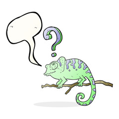 speech bubble cartoon curious chameleon