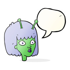 speech bubble cartoon female alien