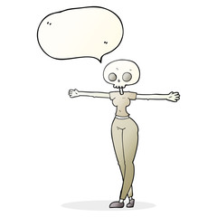 speech bubble cartoon zombie woman