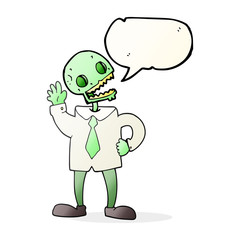 speech bubble cartoon zombie businessman