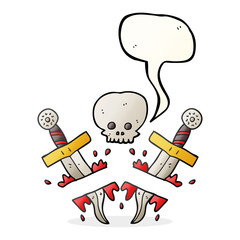 speech bubble cartoon dagger tattoo