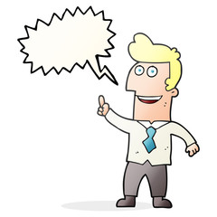 speech bubble cartoon businessman pointing