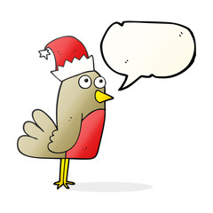 speech bubble cartoon christmas robin