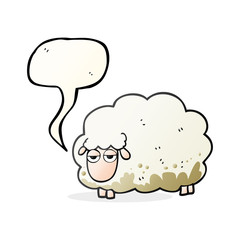 speech bubble cartoon muddy winter sheep