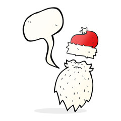 speech bubble cartoon santa hat and beard