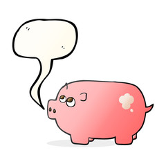 speech bubble cartoon piggy bank
