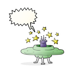 speech bubble cartoon flying saucer