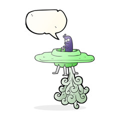 speech bubble cartoon flying saucer