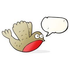 speech bubble cartoon flying christmas robin
