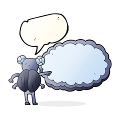 speech bubble cartoon pointing insect
